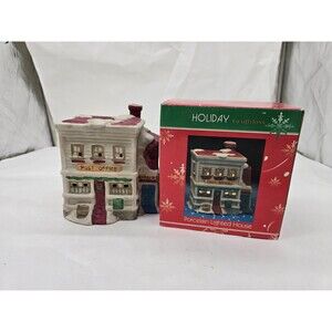 Vintage Holiday Traditions Porcelain House With Plug in Light Christmas Decor